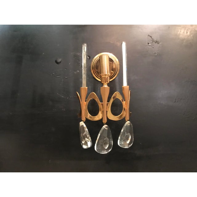 Glass Crystal Sconces by Gaetano Sciolari, 1970s, Set of 2 For Sale - Image 7 of 7