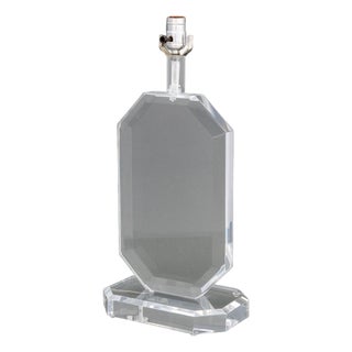 Modern Acrylic and Chrome Octagonal Table Lamp For Sale