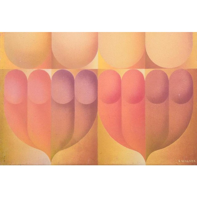 Modern R, Wagner, Abstract Composition, 1970, Oil on Board For Sale - Image 3 of 10