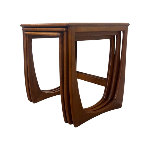 Mid-Century Modern Teak Nesting Tables | Vintage Danish Style Sculptural Side Tables (Set of 3). For Sale - Image 9 of 10