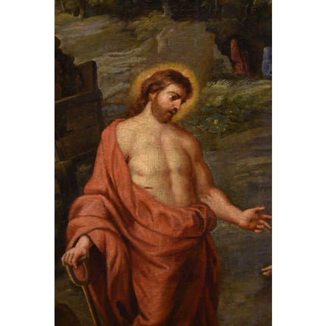 Baroque Workshop of Jan Brueghel the Younger, Noli Me Tangere, 1650, Oil on Canvas For Sale - Image 3 of 16