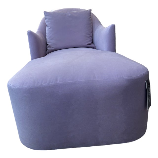 Custom Velvet Chaise in Lavender For Sale