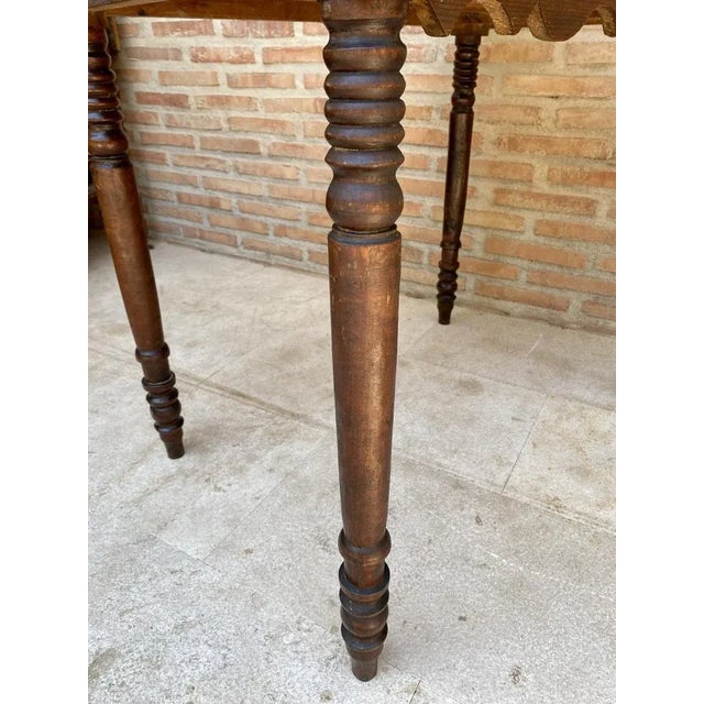 1950s French Country Walnut Work Table with One Drawer, 1950s For Sale - Image 5 of 8