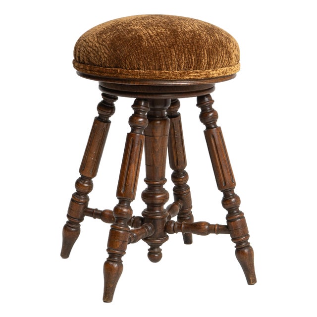19th Century Napoleon III Adjustable Piano Stool For Sale