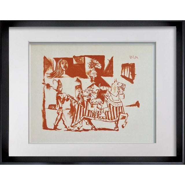 1950s 4 Pablo Picasso Lithographs (4pc Set) ~ Le Depart Et Cheval ~ W/Frames For Sale - Image 5 of 11