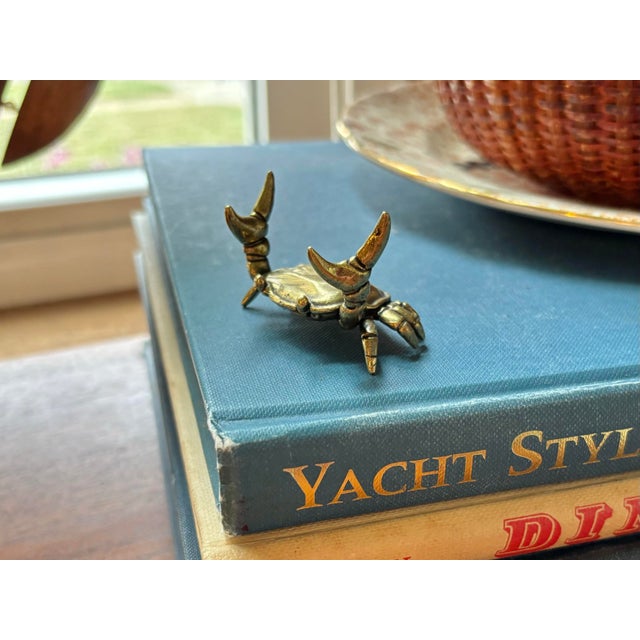 Brass Small Brass Helpful Crab Pencil Holder For Sale - Image 8 of 10