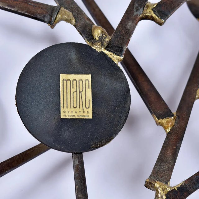 Marc Weinstein Marc Creates Brutalist Torch Cut Metal Nail Tree Wall Sculpture For Sale - Image 6 of 11