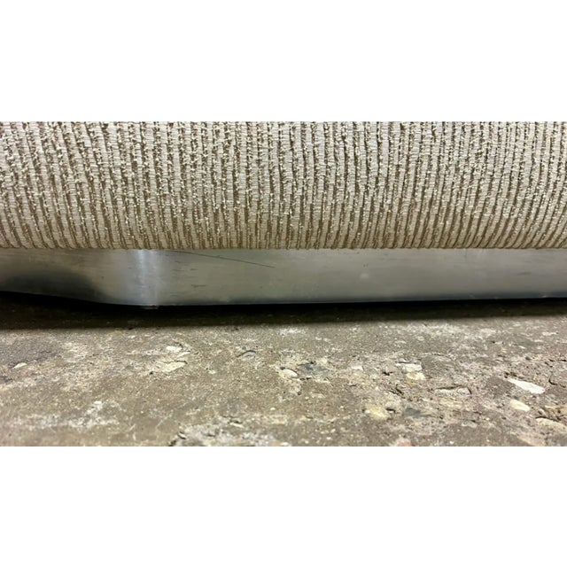 Mid-Century Modern Vintage Mid Century Modern Milo Baughman Style Chrome Base 3 Piece Sectional Sofa For Sale - Image 3 of 8