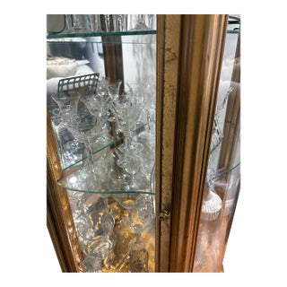 French Rococo-Style Gold Gilt Curio Cabinet For Sale