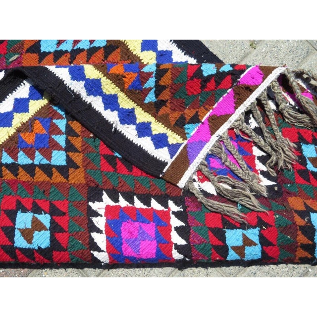 1970's Handmade Turkish Kilim Runner - 36"x130" For Sale - Image 12 of 13