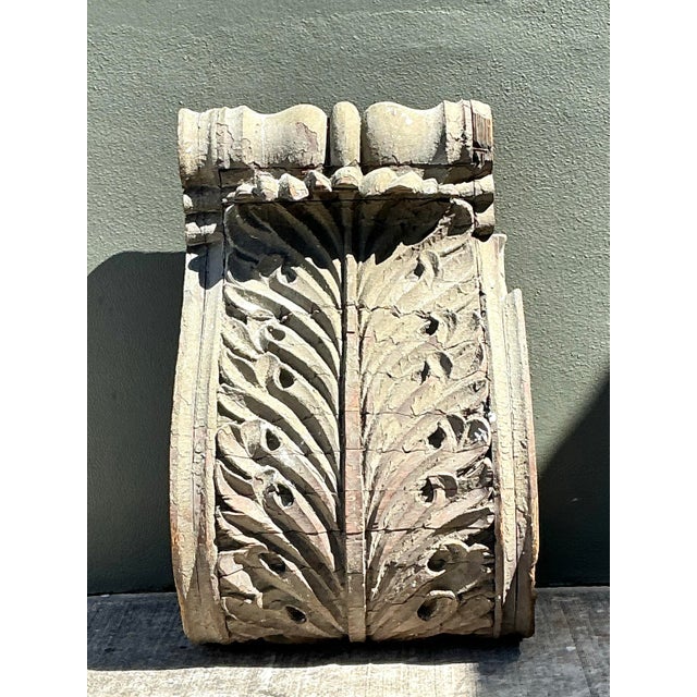 Vintage 1880s Monumental Distressed Wood Corbel For Sale - Image 9 of 12