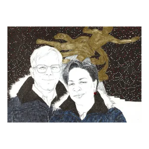 Pop-Art Holiday Card "Happy & Prosperous" by Gwen & Peter Norton Late 20th C.