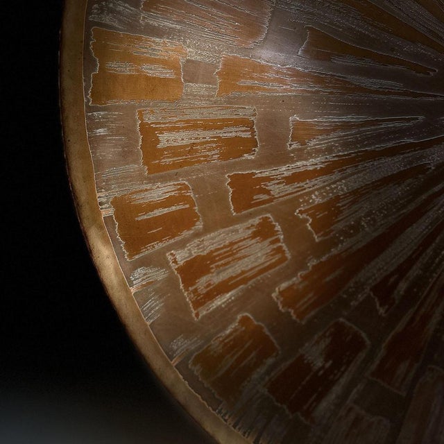 Copper Large Etched Copper Wall Plate from Valentien, 1960s For Sale - Image 8 of 12