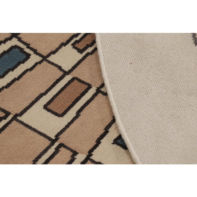 Textile Rug & Kilim’s French Art Deco Style Circle Rug in Beige with Geometric Patterns - 10x10 For Sale - Image 7 of 7