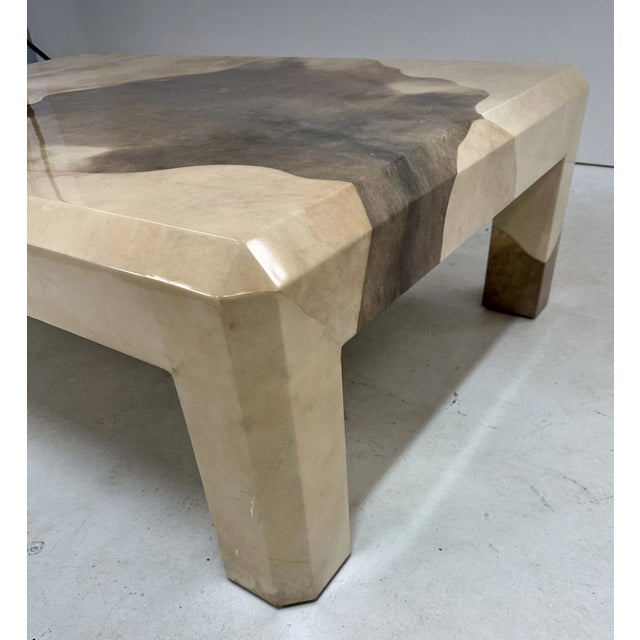 Karl Springer Lacquered Goat Skin Cocktail Table, Usa C 1970s For Sale In New York - Image 6 of 10