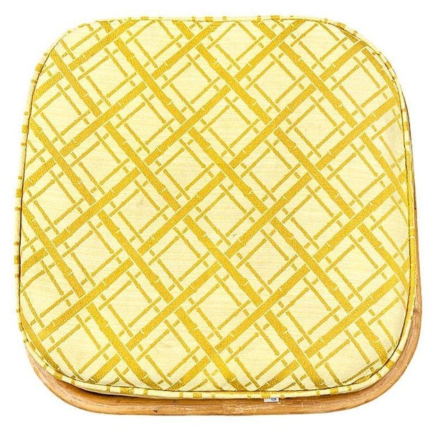 1950s Restored Mid-Century 5-Strand Square Pretzel Rattan Chair & Sofa Livingroom Set For Sale - Image 10 of 11