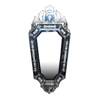 Venetian Etched Multi Panel Wall Hanging Mirror For Sale