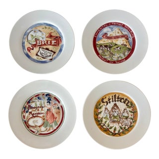 Restoration Hardware Gourmet Cheese Appetizer Plates - Set of 4 For Sale