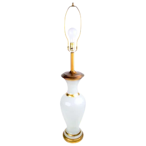 1950 Opaline and Brass Table Lamp