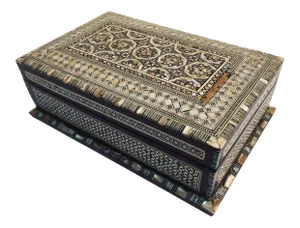 Vintage Middle Eastern Moorish Mosaic Marquetry Inlay Box