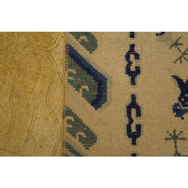 Champagne 1890s Beige Dragon Qing Antique Chinese Peking Carpet 3'10'' X 6'2'' Knotted Wool Rug For Sale - Image 8 of 8