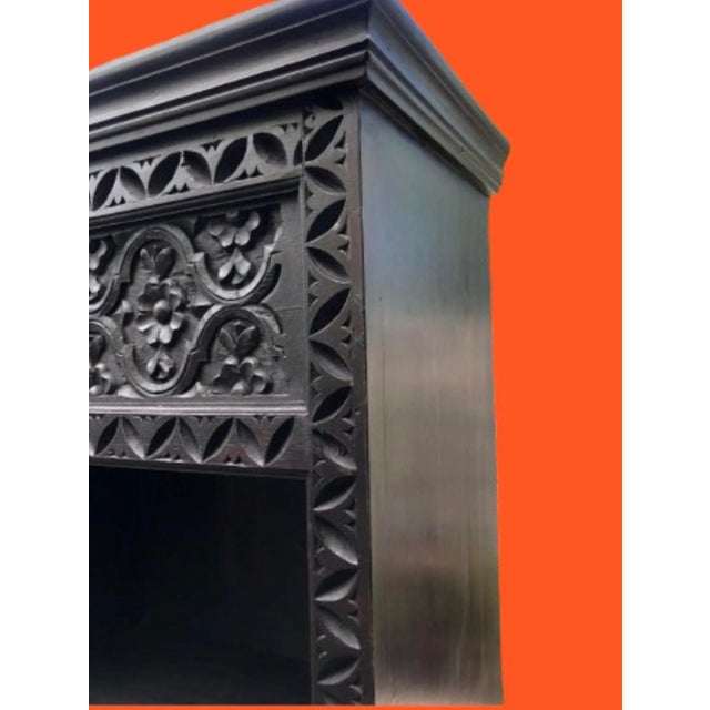 Wood Vintage Carved Indonesian Open Bookcase For Sale - Image 7 of 9