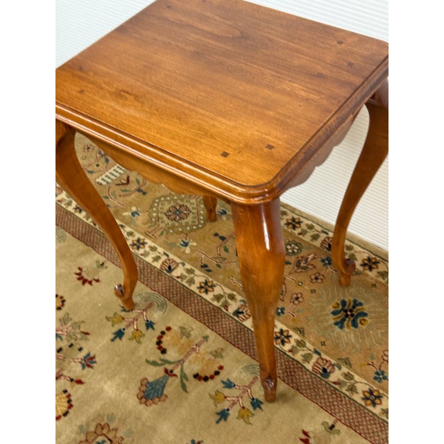 French Country Pine Wood Side Table For Sale - Image 9 of 12