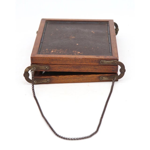 Vintage Oak Triple Wall Mount Vanity Mirror For Sale In New York - Image 6 of 9
