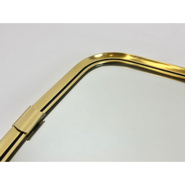 Mid-Century Modern Mid-Century Modern German Wall Mirror in Aluminium and Brass, 1960s For Sale - Image 3 of 9