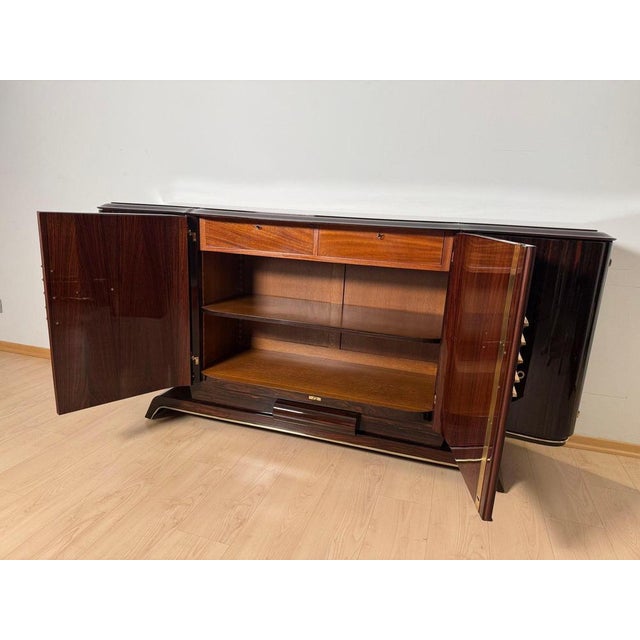 1930s Art Deco Sideboard in Macassar Ebony and Brass, Paris, 1930s For Sale - Image 5 of 18