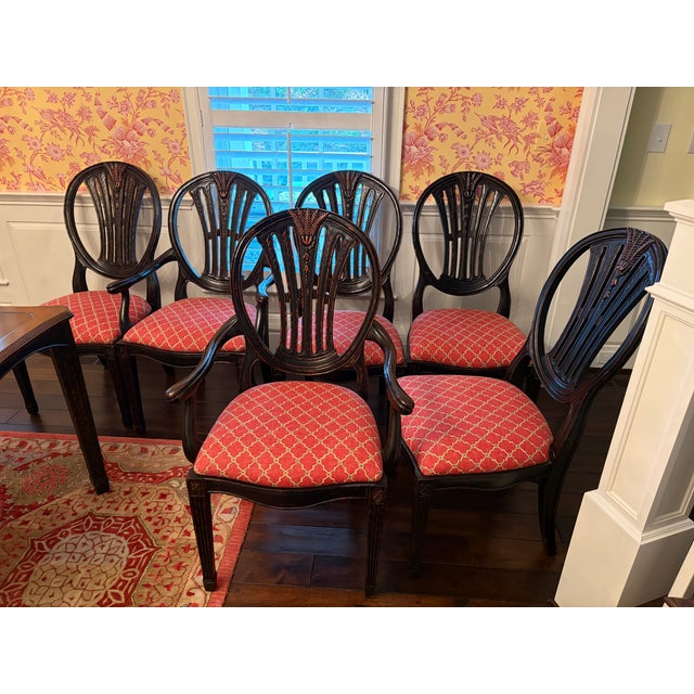 493760-SC-PHB-F001 Jonathan Charles Hepplewhite wheatsheaf side chair (Black) Country Farmhouse Collection Set of 6 chairs...