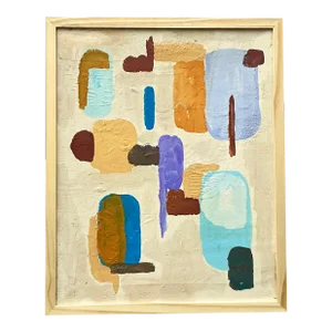 Vintage Boho Original Abstract Oil Paining on Canvas