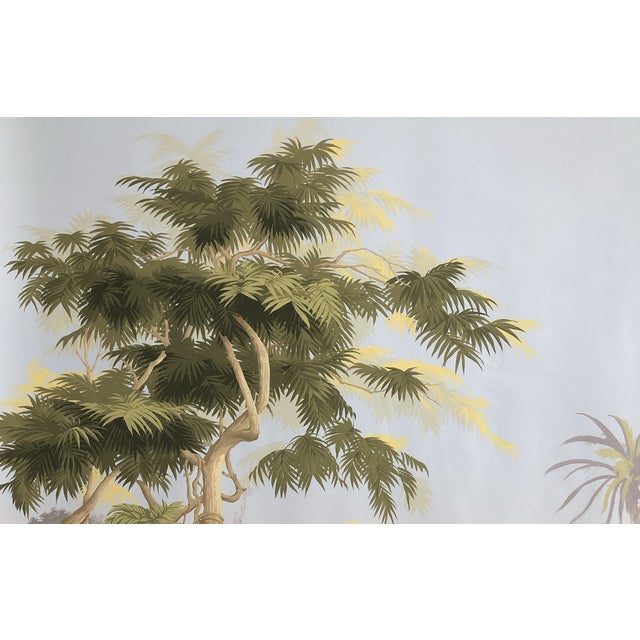 36" * H96" * 3ps,‌ Hand-Painted Ancient Civilization Ruins Wallpaper, Ancient Roman Ruins and Tropical Plant Mural For Sale - Image 4 of 5