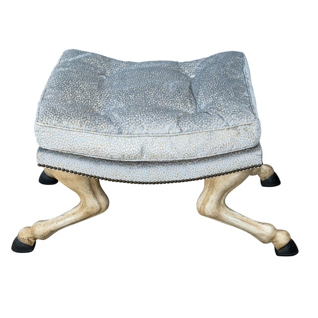 18th C Style Horse Leg & Hoof Vanity Stool or Bench by Randy Esada Designs