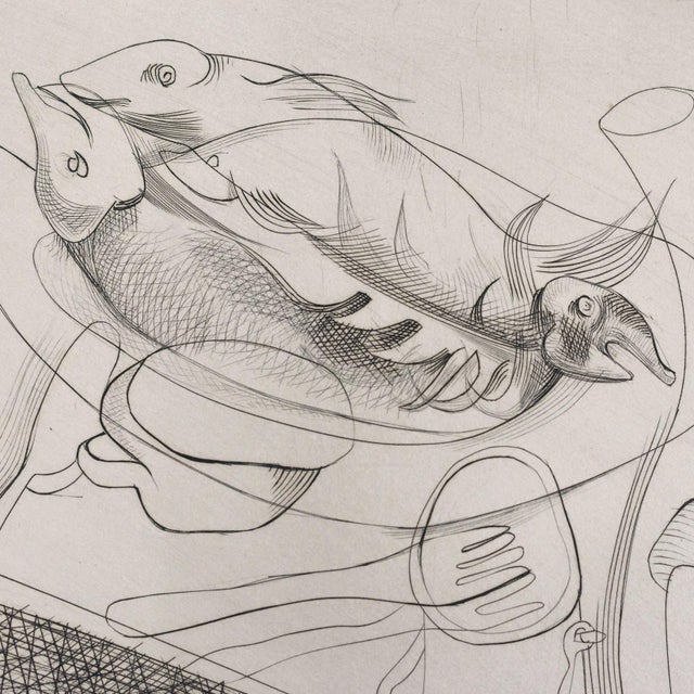 Géa Augsbourg, Fish, 1950s, Engraving For Sale - Image 3 of 6