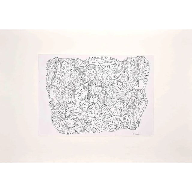 Composition is an original artwork realized by Maurizio Gracceva (Roma, 1955) in 2010. China ink drawing on paper. Hand...