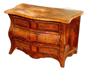 19th C. Italian Miniature Inlaid Walnut Commode