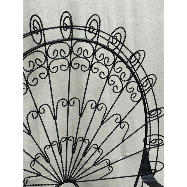 Metal 1950s Salterini Peacock Bench and Chair Set, Restored and Ready to Place, 2 Pieces, Attributed For Sale - Image 7 of 12