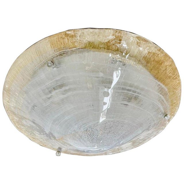 Flush Mount in Gold Glass Murano Chrome fom Mazzega, Italy, 1980s For Sale - Image 10 of 10