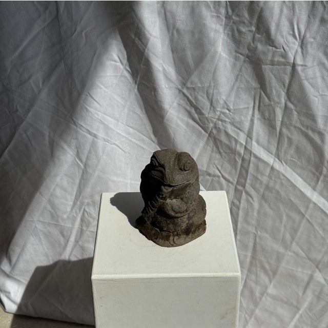 Boho Chic Small Balinese Limestone Frog Sculpture, 1980s For Sale - Image 3 of 10