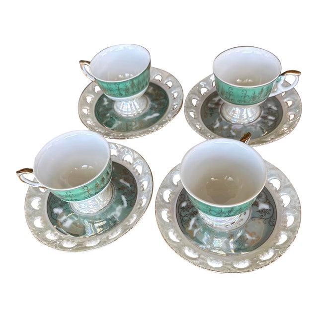 Vintage Japanese Lusterware Teaset - 8pcs For Sale