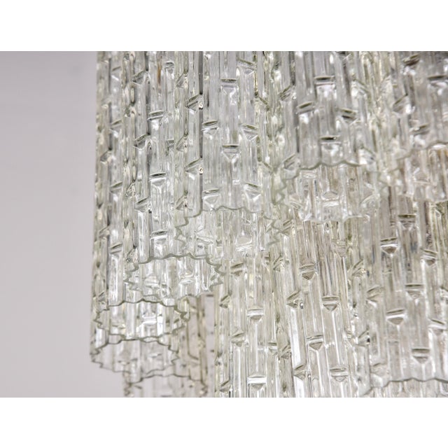 Mid Century Clear Italian Glass Three Tier Tronchi Style Fixture For Sale - Image 10 of 12