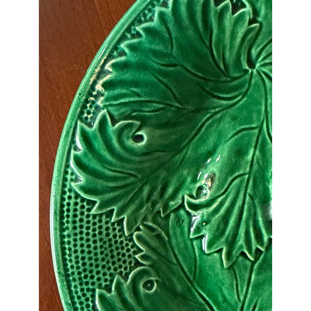 Antique Majolica Green Plates-Set of Four For Sale - Image 13 of 18