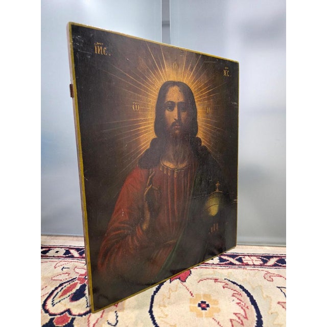 19th Century Orthodox Icon of the Pantocrator For Sale - Image 8 of 13