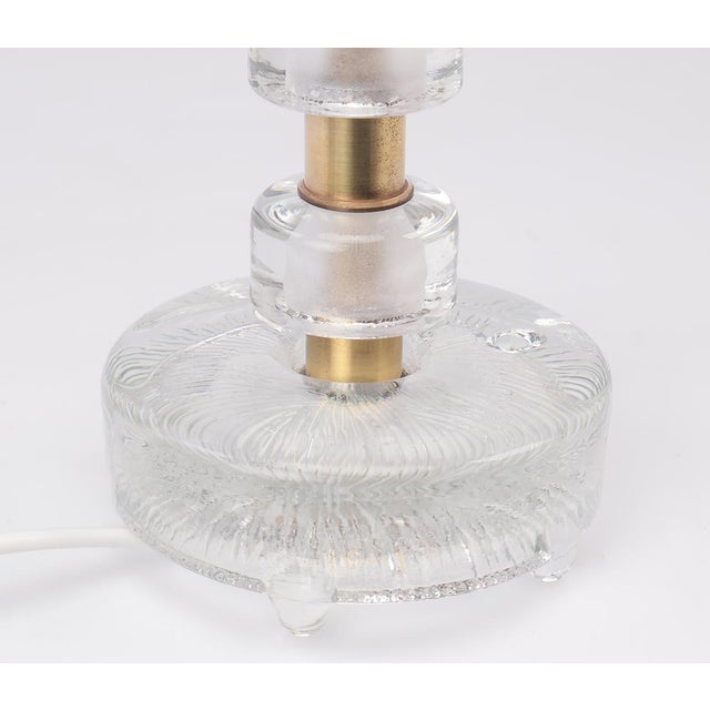 Crystal and Brass Table Lamp by Orrefors for Vitrika, 1960s For Sale - Image 9 of 12