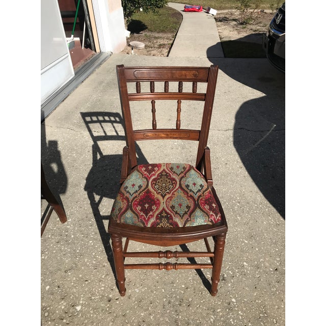Late 19th Century Pair of Vintage Victorian Wooden Chairs For Sale - Image 6 of 12