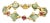 Green & Pink Tourmaline 18k Yellow Gold Oval Link Bracelet For Sale