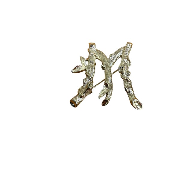 Metal 1964 Costume Brooch Letter M Organic Textured by Sarah Coventry For Sale - Image 7 of 12