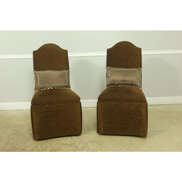 Pair Design Master Custom Kravet Upholstered Host Chairs For Sale - Image 9 of 9