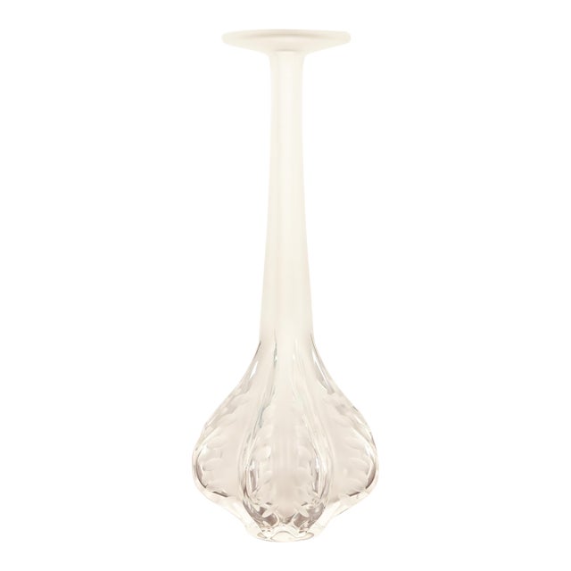 Lalique Paris Marie-Claude Soliflore Frosted Crystal Vase For Sale